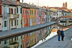 Comacchio in der Emilia-Romagna Italien